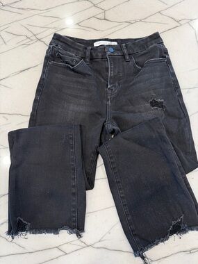 Altar'd State Washed Black Cropped Distressed Jeans